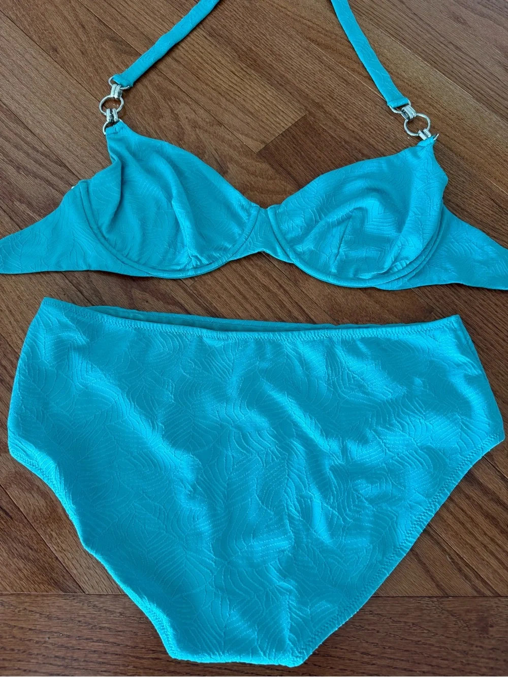 Underwire High-Waist Bikini Set in Sea Green Women Swim